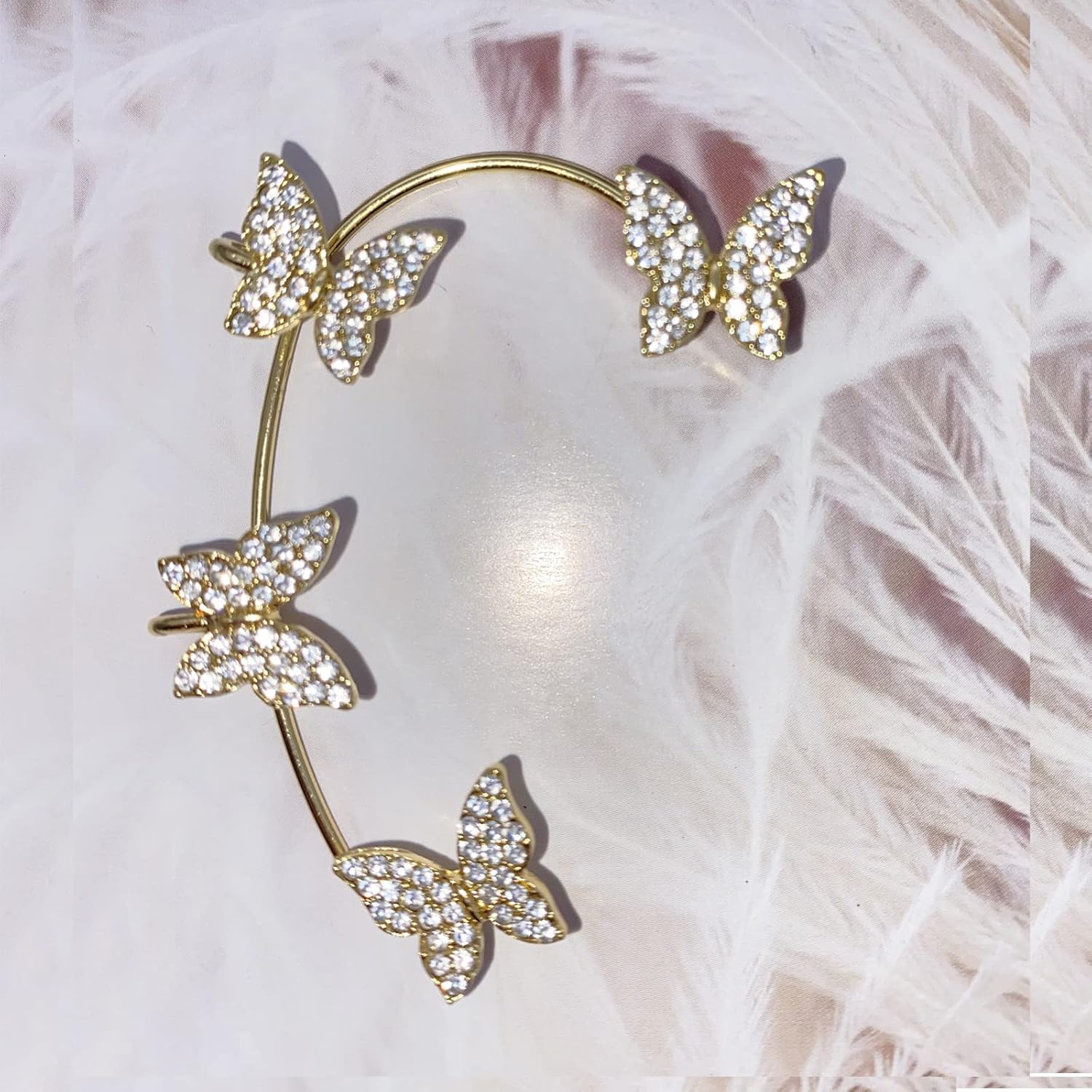 Zircon Butterfly Earrings,Butterfly Earrings for Women,Butterfly Ear Wrap Earrings,No Piercing Ear Clip,For Women Jewellery