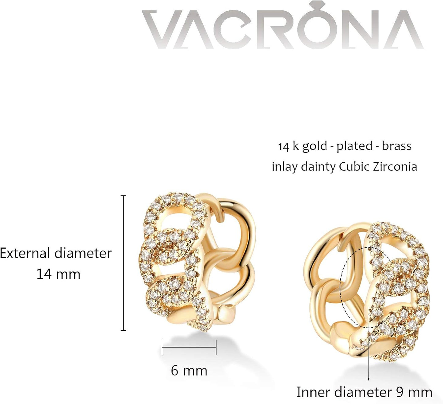 Cubic Zirconia Huggie Earrings 14K Gold Plated Tiny Earrings Small Huggie Hoop Earrings Simple Lightweight Hoops Gift for Women