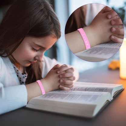 Jesus Loves You Silicone Bracelets Colorful Christian Jesus Wristbands Christian Rubber Bracelet for Kids Teens Adult Men Women Motivational Wristbands Church School Party Favors