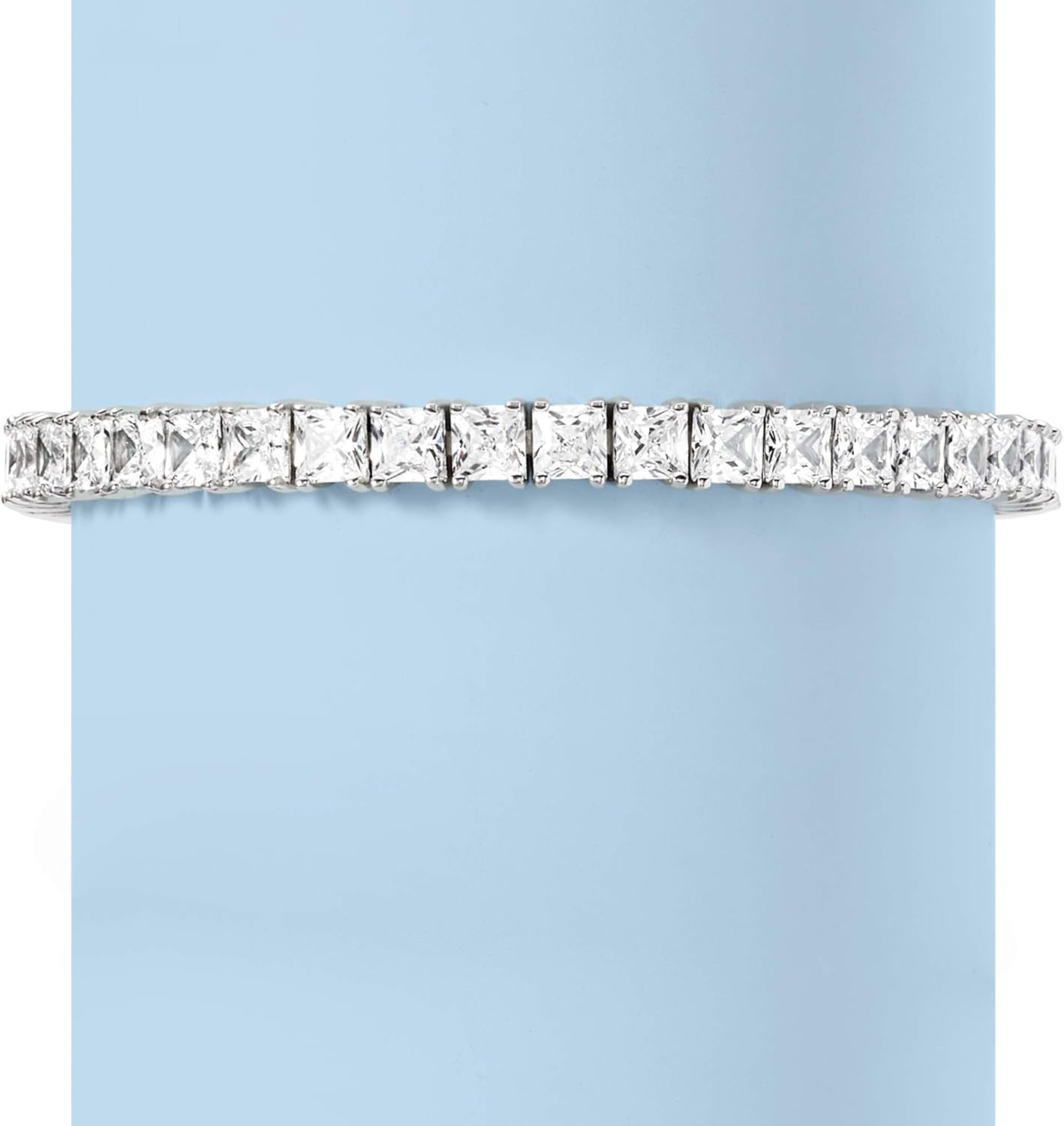 16.00 Ct. T.W. Princess-Cut CZ Tennis Bracelet in Sterling Silver