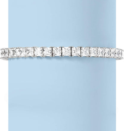 16.00 Ct. T.W. Princess-Cut CZ Tennis Bracelet in Sterling Silver