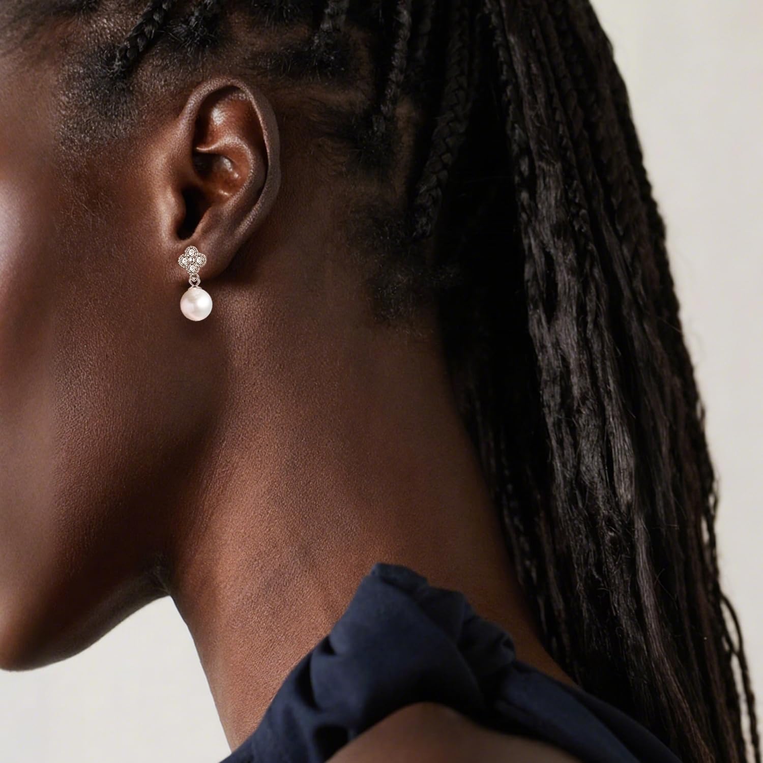 Pearl Drop Earrings for Women 925 Sterling Silver Dangling Earring Small and Elegant Dangly Lightweight Jewelry