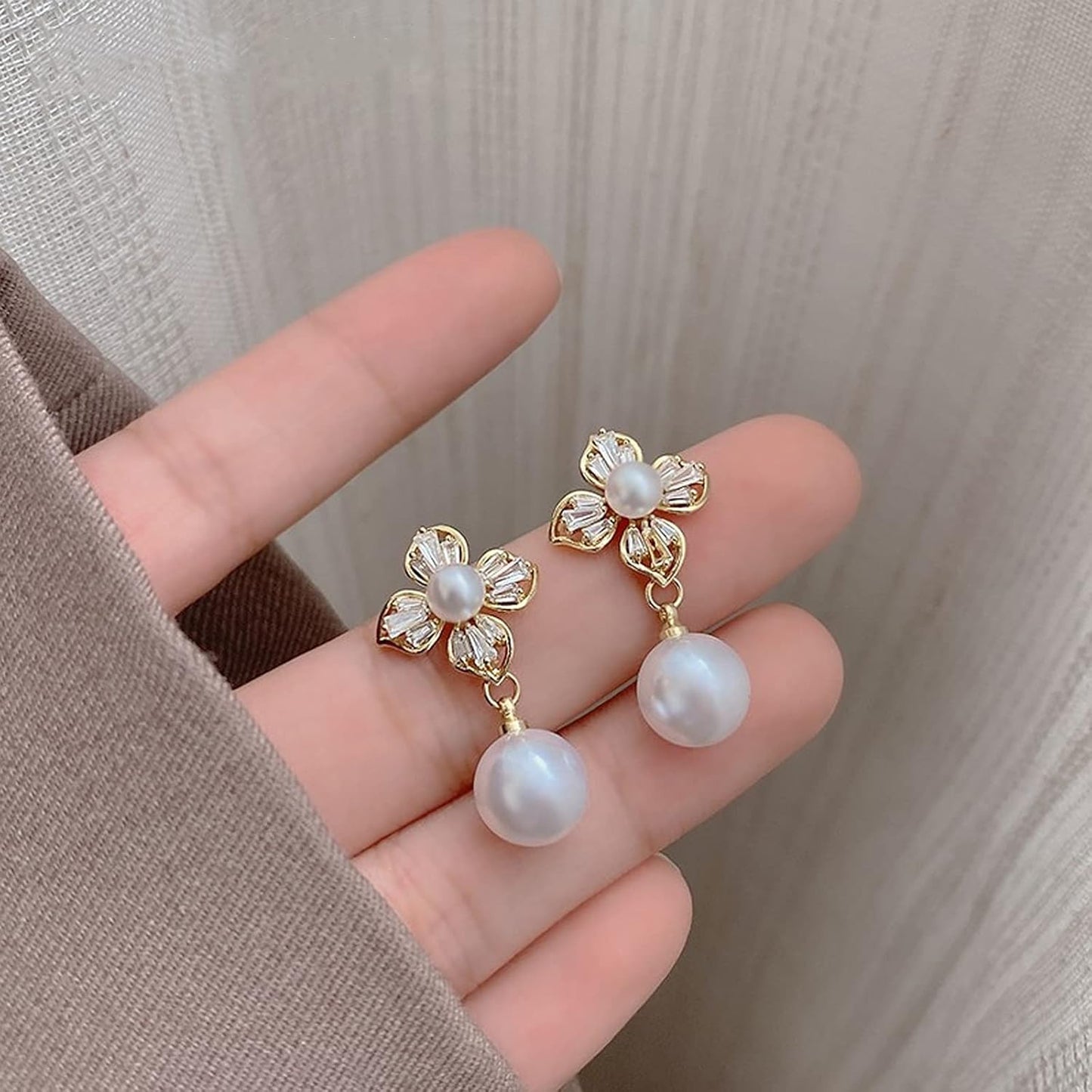 Black Vintage Pearl Drop Teardrop Chandelier Long Dangle Baroque Bohemian Earrings for Women in Gold