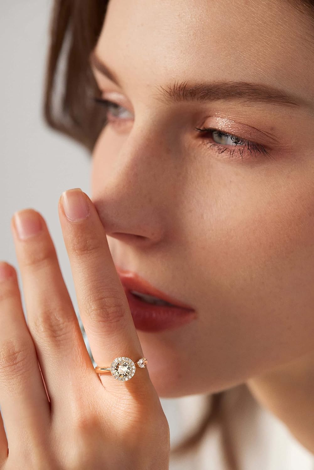 Fidget Ring Birthstone Rings for Women Thumb Rings Fidget Ring Women Rose Gold Ring Spinner Ring Anxiety Ring for Women Cubic Zirconia Ring