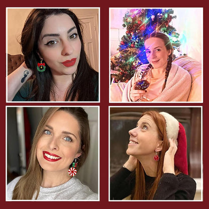 Christmas Earrings for Women Stocking Stuffers Christmas Tree Snowflake Bow Bell Dangle Earrings Xmas Holiday Jewelry Gifts Outfits Accessories