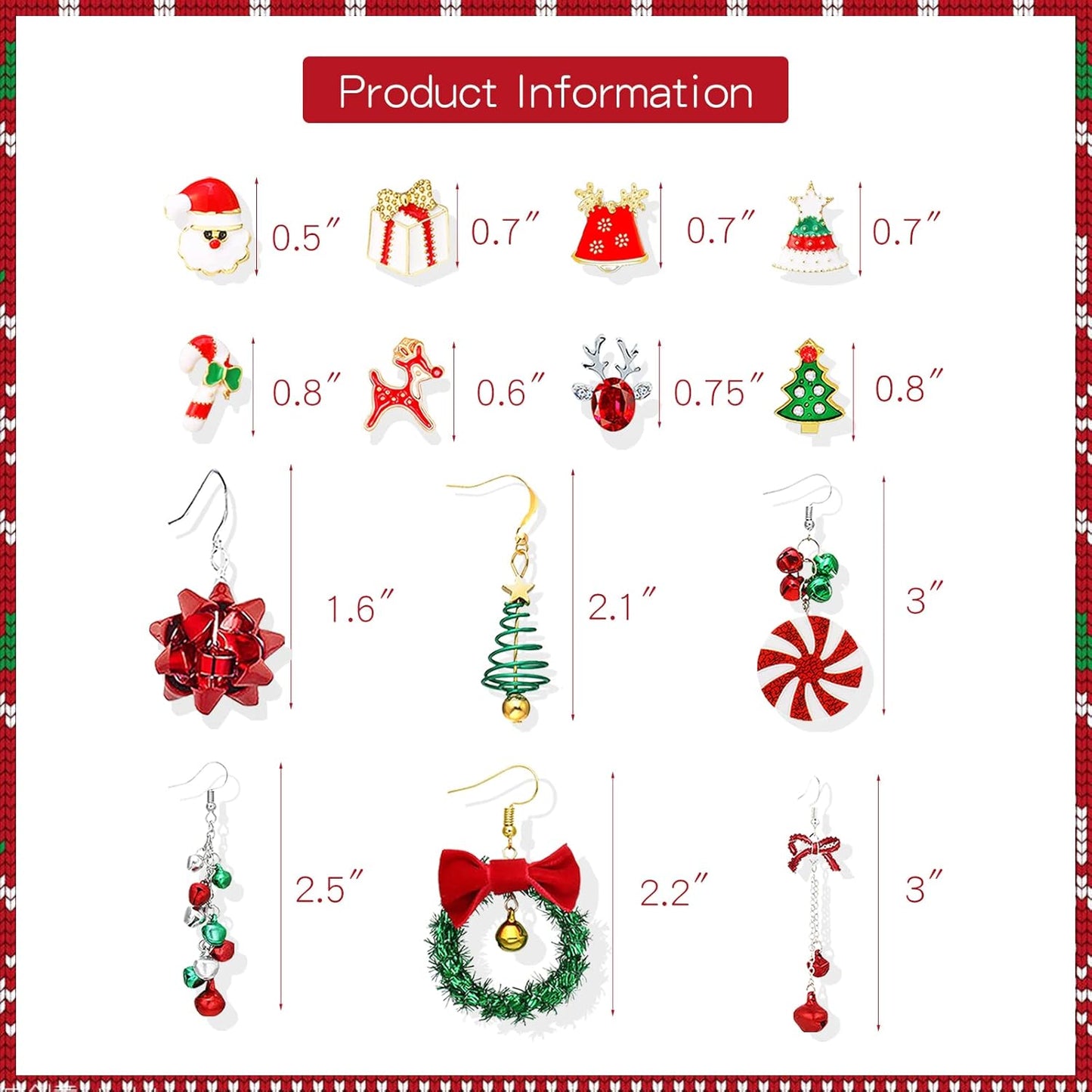 Christmas Earrings for Women Stocking Stuffers Christmas Tree Snowflake Bow Bell Dangle Earrings Xmas Holiday Jewelry Gifts Outfits Accessories
