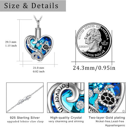 Urn Necklaces for Ashes Sterling Silver Cremation Jewelry for Ashes Urns for Human Ashes Pendant Necklace with Funnel Filler Kit