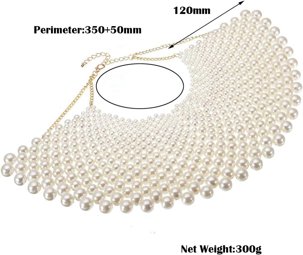Bib Collar Necklace Chunky Ccb/Crystal/Pearl Resin Beads Chain Choker Statement Necklace Womens Fashion Jewelry Necklace