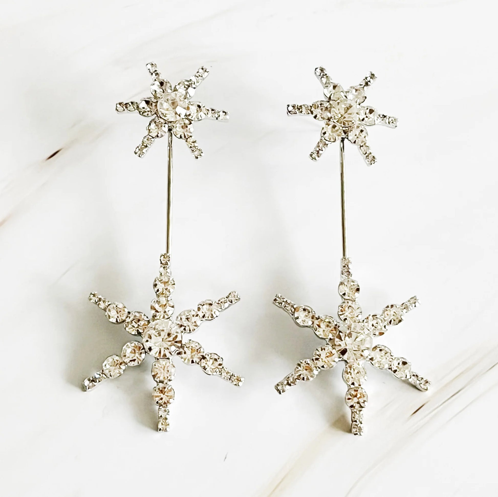 Double Starburst Statement Earrings