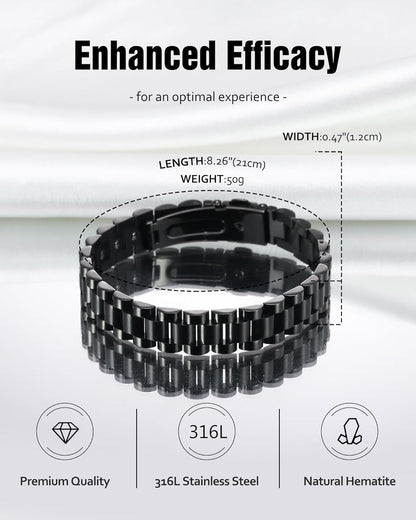 Ultra Strength Magnetic Bracelets for Men - Men'S Hematite Bracelet, Jewellry Gift with Sizing Tool for Perfect Fit
