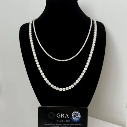 3/4/5Mm Real Moissanite Tennis Necklace for Women Men S925 Silver Full Diamond Neck Chains Party Trendy Jewelry Gift