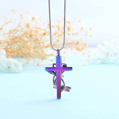 Dragonfly Urn Necklace for Ashes for Men Women Cremation Jewelry Ashes Necklace Pendent for Human Pet Stainless Steel Keepsake Memorial Urn Lockets