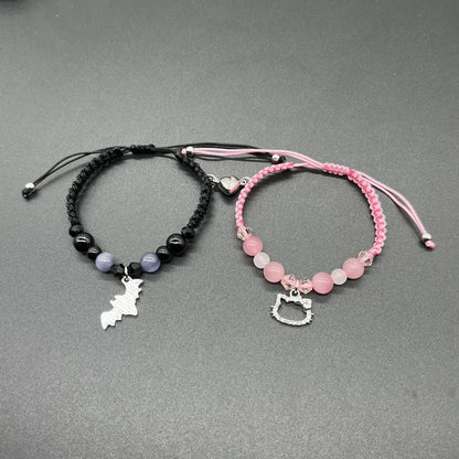 2024 New Bat Spider Friendship Bracelets Best Friend Bff Halloween Christmas Matching Rope Chain Bracelets Couples Family Sister