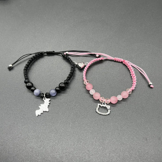 2024 New Bat Spider Friendship Bracelets Best Friend Bff Halloween Christmas Matching Rope Chain Bracelets Couples Family Sister