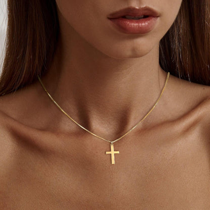 Dainty Cross Necklace for Women, Dainty 14K Gold Filled/Silver Cross Necklaces F