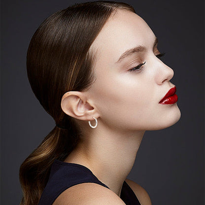 2.0 Circle Titanium Steel Earrings Are Lightweight and Comfortable to Wear