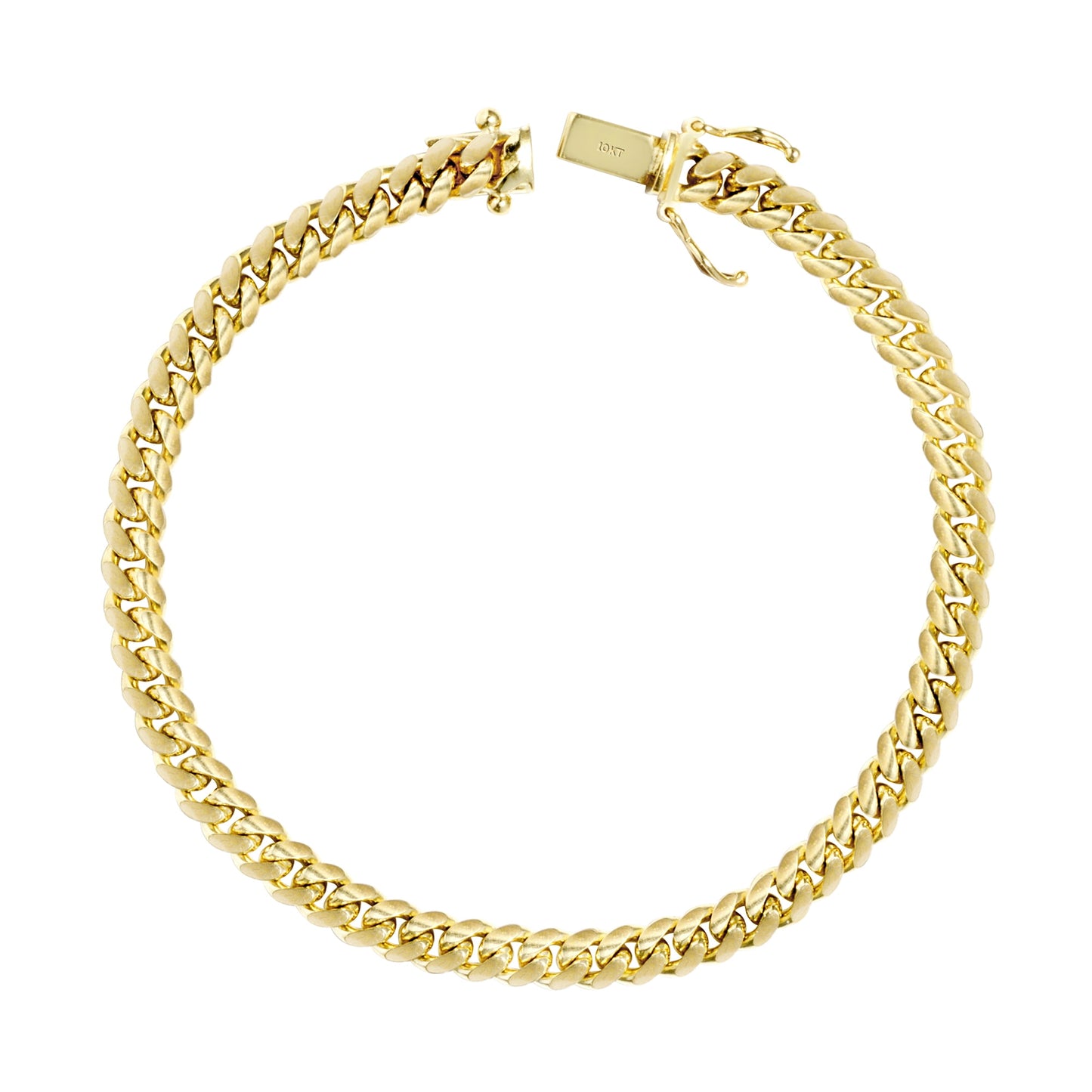 10K Real Yellow Gold Solid Miami Cuban Link 5Mm Chain Bracelet (7"-9") Italian Jewelry for Men