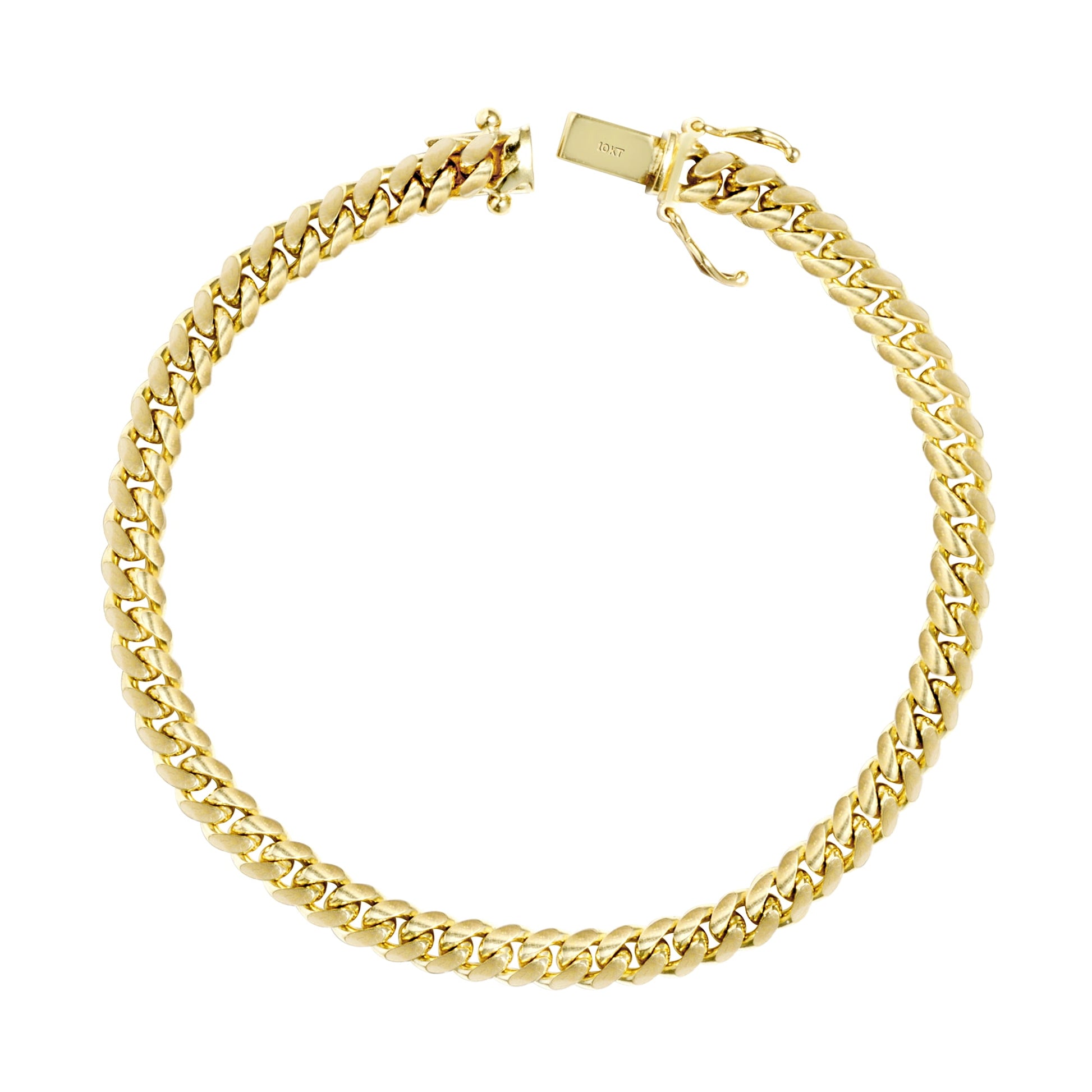 10K Real Yellow Gold Solid Miami Cuban Link 5Mm Chain Bracelet (7"-9") Italian Jewelry for Men