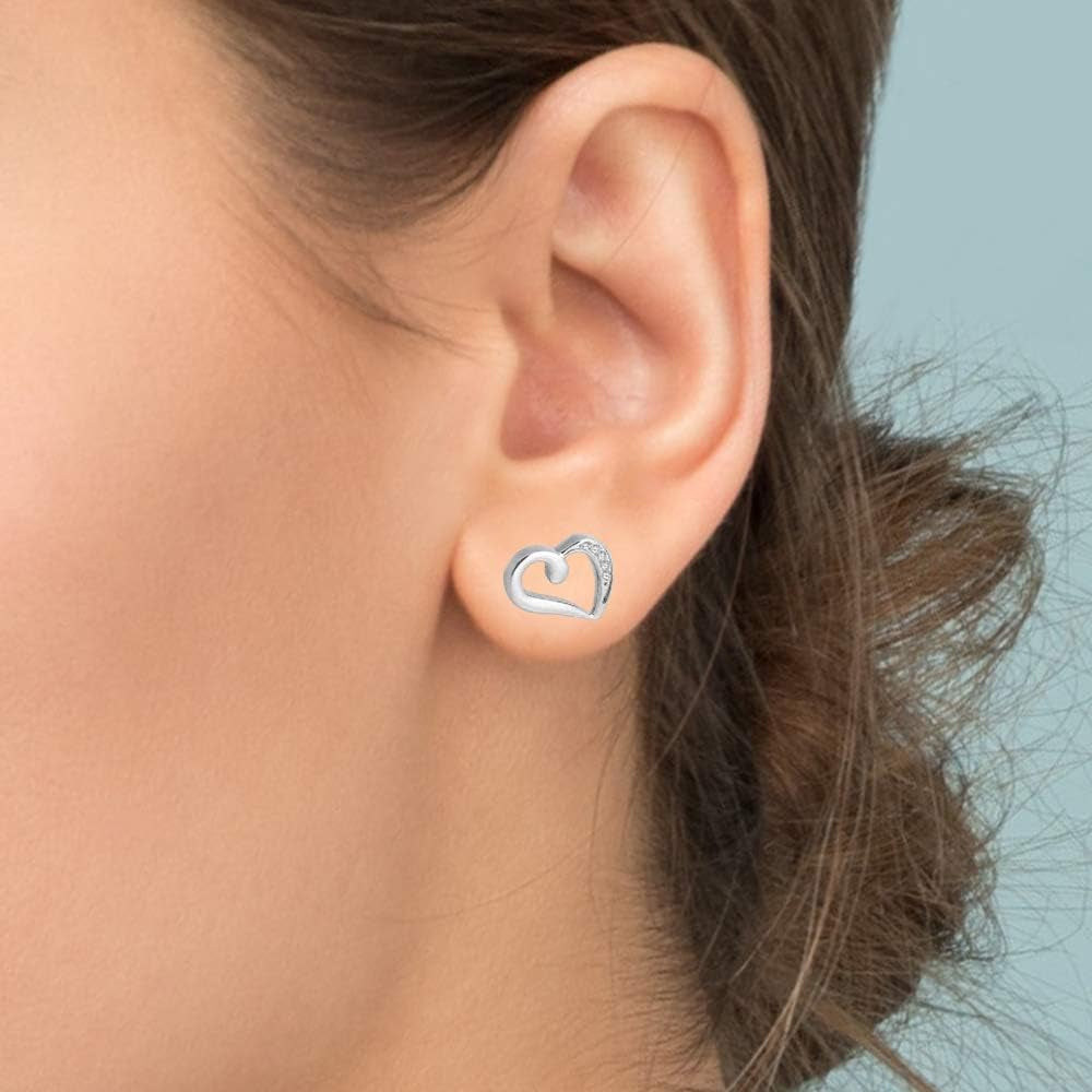 Titanium Earrings for Sensitive Ears, Titanium Stud Earrings for Women,Heart Cross Hexagon round CZ Stud Earrings