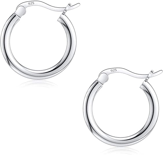 round Hoop Earrings, Sterling Silver, 10Mm-25Mm