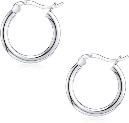 round Hoop Earrings, Sterling Silver, 10Mm-25Mm