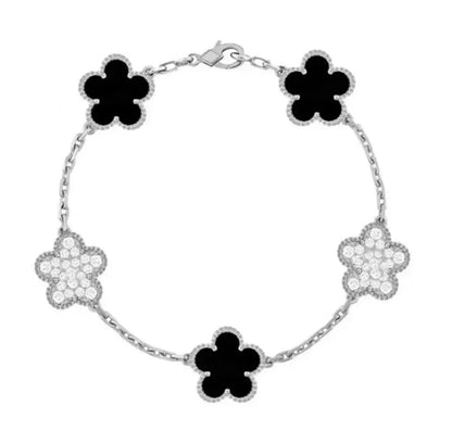 Clover Bracelet for Men and Women Jewelry Leaf Bracelets 18K Gold Silver Plate Agate Diamond Fashion Charm Chain Wedding Gift Party