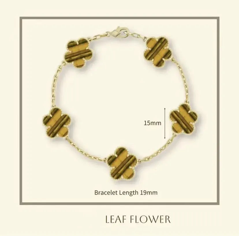 Clover Bracelet for Men and Women Jewelry Leaf Bracelets 18K Gold Silver Plate Agate Diamond Fashion Charm Chain Wedding Gift Party