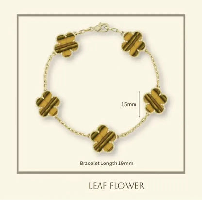 Clover Bracelet for Men and Women Jewelry Leaf Bracelets 18K Gold Silver Plate Agate Diamond Fashion Charm Chain Wedding Gift Party