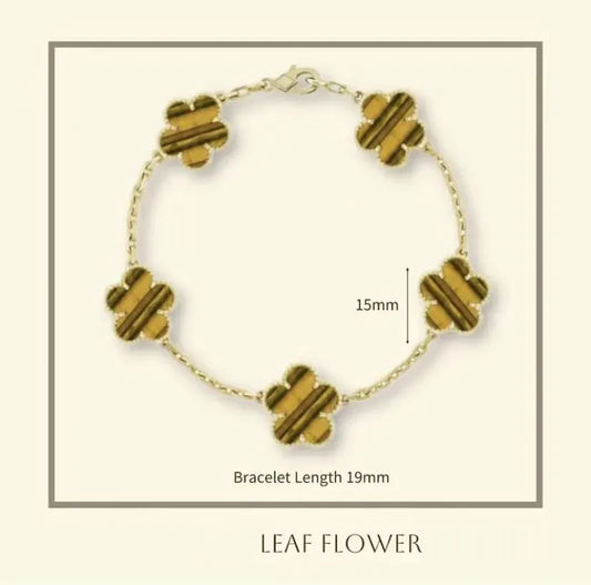 Clover Bracelet for Men and Women Jewelry Leaf Bracelets 18K Gold Silver Plate Agate Diamond Fashion Charm Chain Wedding Gift Party