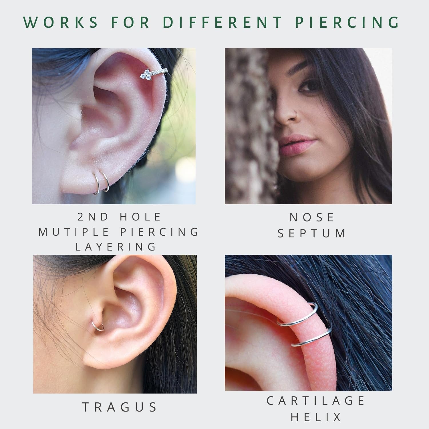 6Mm Tiny Hoop Earrings for Upper Ear, Small Cartilage Hoop Earrings in Sterling