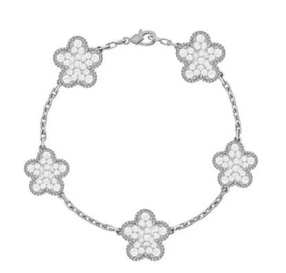 Clover Bracelet for Men and Women Jewelry Leaf Bracelets 18K Gold Silver Plate Agate Diamond Fashion Charm Chain Wedding Gift Party