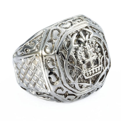 Male Ring Stainless Steel Ring Carved Cross Comfort Fit Rings for Men 8-13 Size Halloween Gifts