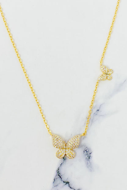 Double Shine Butterfly Necklace
