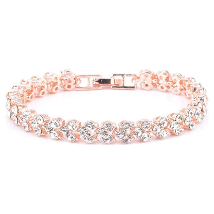 Women'S Tennis Bracelets Luxury Slender Rose Gold Plated Bracelet with Sparkling Cubic Zirconia Bracelet Jewelry Gifts for Her