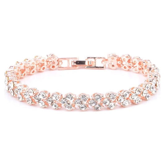 Women'S Tennis Bracelets Luxury Slender Rose Gold Plated Bracelet with Sparkling Cubic Zirconia Bracelet Jewelry Gifts for Her
