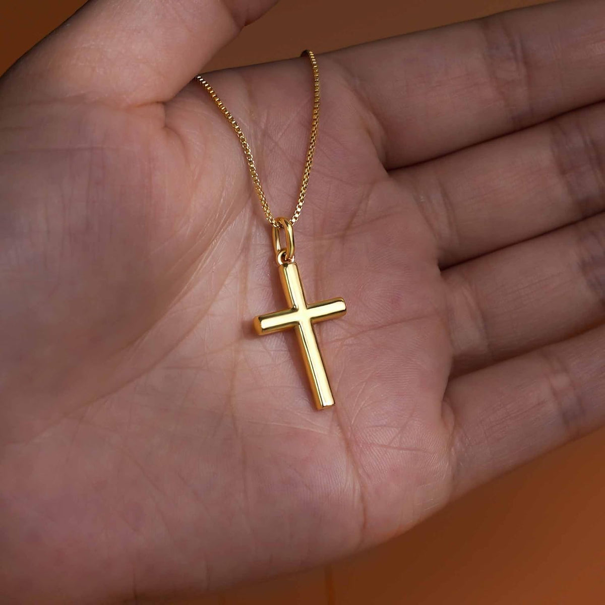 14K Gold-Plated Cross Pendant Necklace