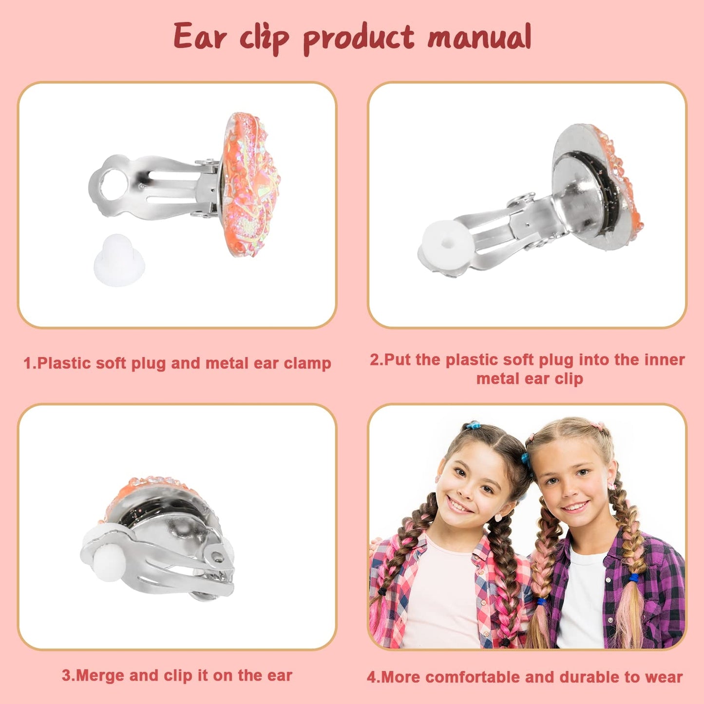 12 Pairs Clip on Earrings for Girls Kids Toddlers Dress up Jewelry