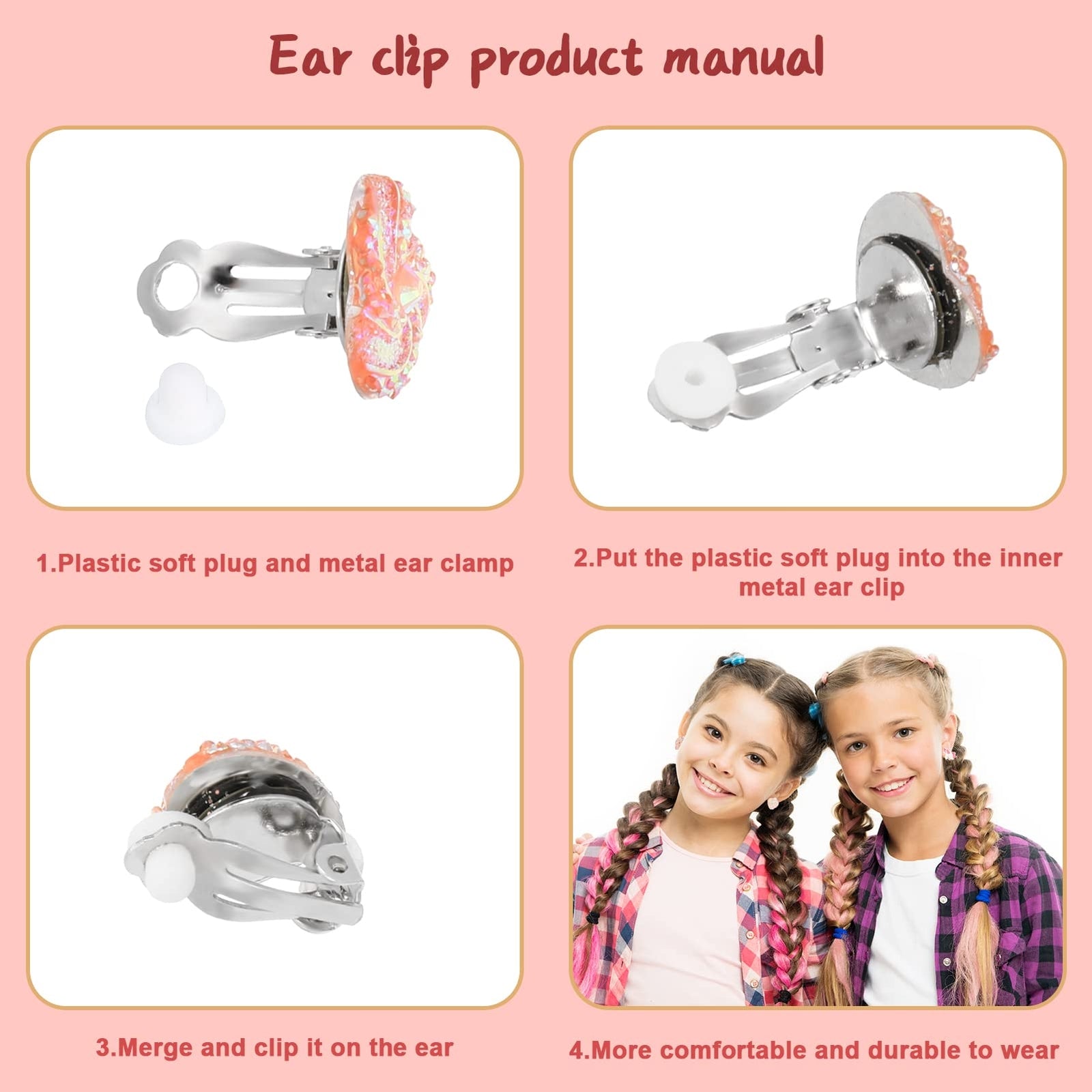 12 Pairs Clip on Earrings for Girls Kids Toddlers Dress up Jewelry