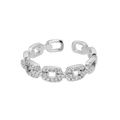 Simple Rectangle Shape Zircon Color Rings for Women Stainless Steel Adjustable Finger Ring Jewelry Gift Bijoux Femme 2022
