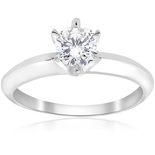 Pompeii 3/4Ct Solitaire Diamond 14K White Gold Engagement Ring (G/H,I1)