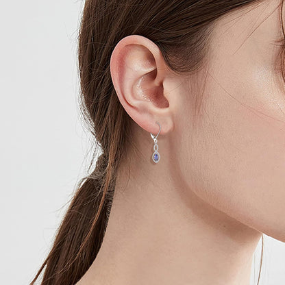Women Earrings,925 Sterling Silver Infinity Leverback Dangle Earrings with Marquise Cut 5A Cubic Zirconia