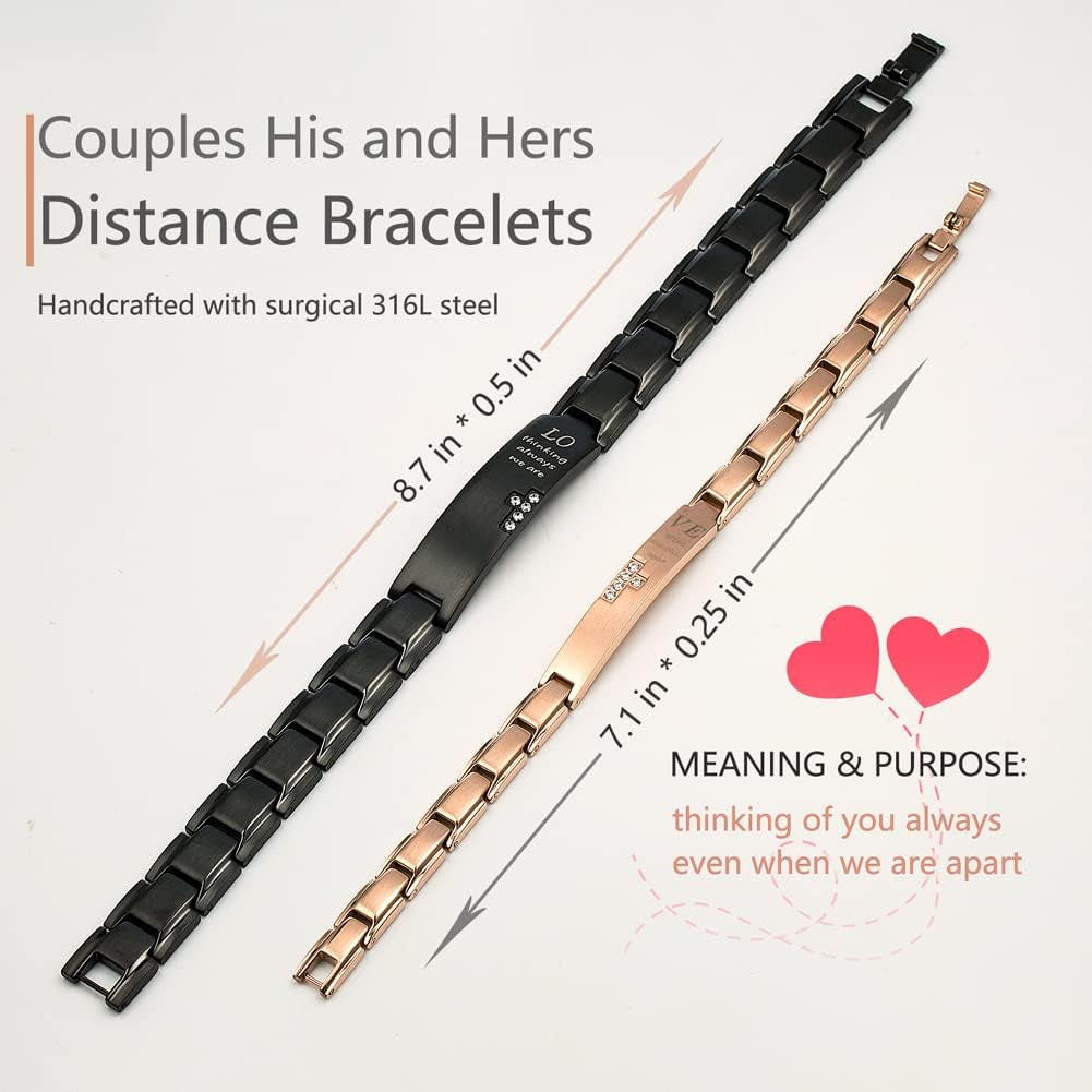 Couples Distance Bracelets Love Matching Bracelets Gift for Valentine'S Day
