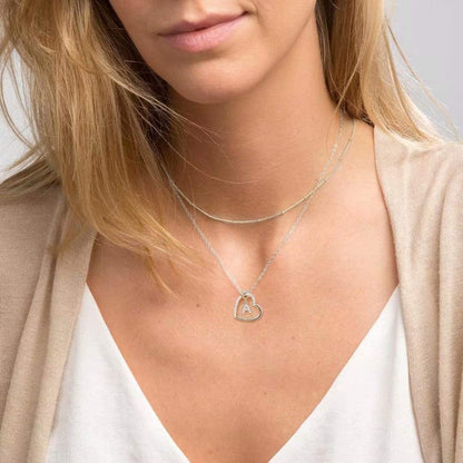 Heart Initial Necklaces for Girls Teen Women, 14K Gold Plated Cubic Zirconia Heart Pendant Necklace, Dainty Initial Heart Necklace Letter a - Z Jewelry Gifts for Girls Women