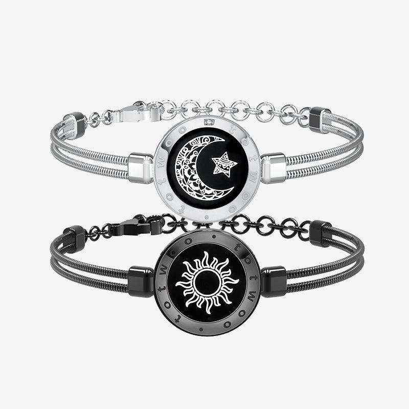 Sun & Moon Touch Bracelets with Snake Chain – Niko Stones