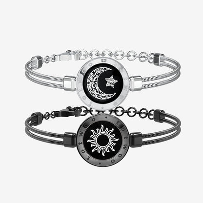 Sun & Moon Touch Bracelets with Snake Chain