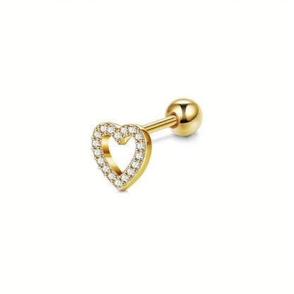 1Pc Stainless Steel 16G Cartilage Earrings Stud Hypollergenic Stainless Steel Stud Earrings Butterfly Heart Piercing