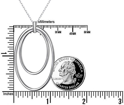 925 Sterling Silver Long Chain Sweater Large Necklace for Women Statement Pendant Fringe Necklaces Jewelry