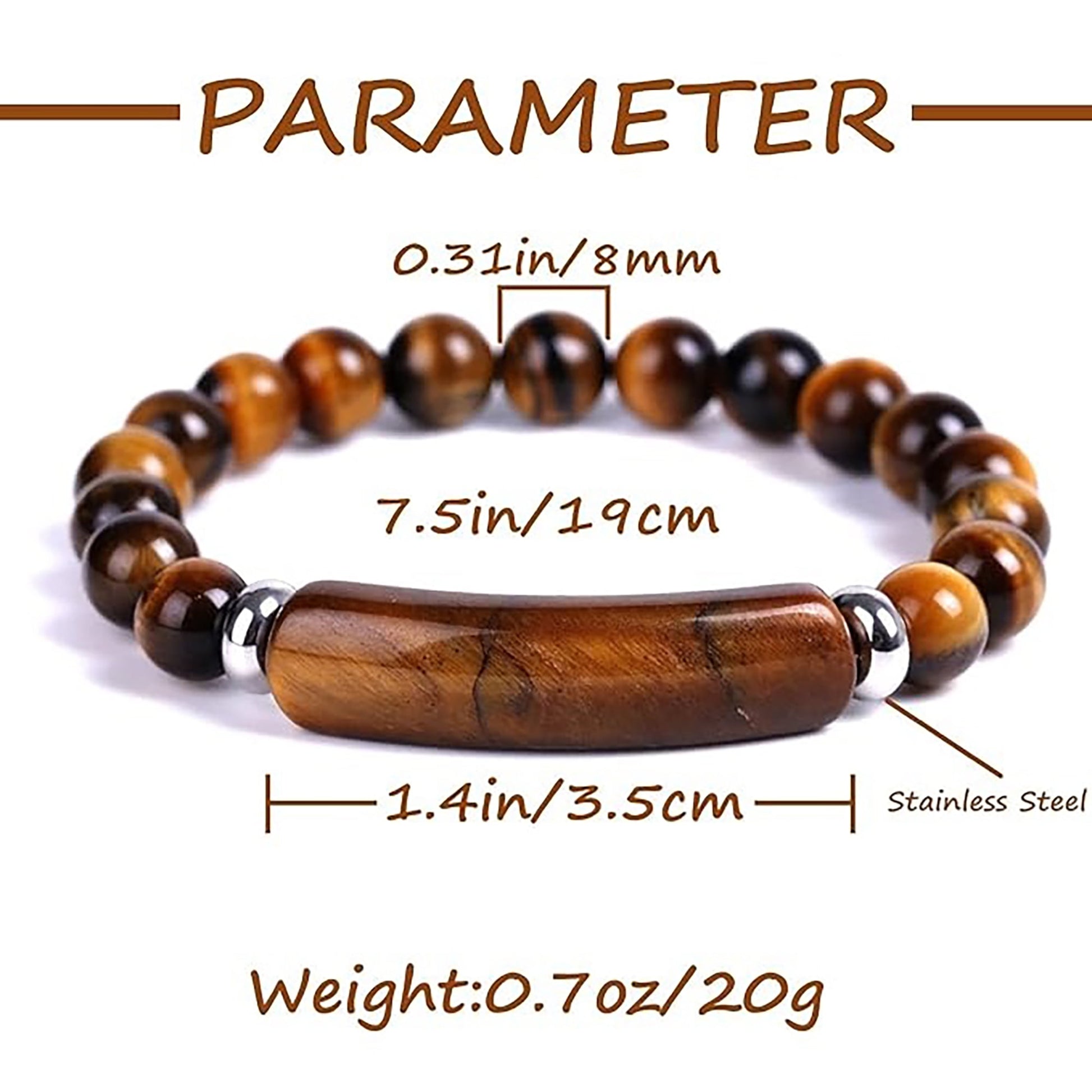 8Mm Tiger Eye Stretch Bracelet Crystal Handmade Bracelet Gifts for Women