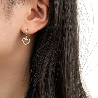 Gold Mini Dangle Huggie Earrings for Women, Dainty 14K Gold Plated Cubic Zirconia Small Hoop Earrings with Charm Drop, Jewelry Gift for Women Ladies