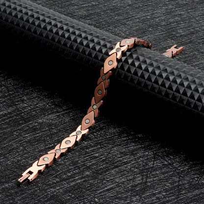 ® 99.9% Pure Copper Turquoise Magnetic Bracelet - 3000 Gauss Magnetic Copper Bracelets for Women - Adjustable Length with Adjusting Tool